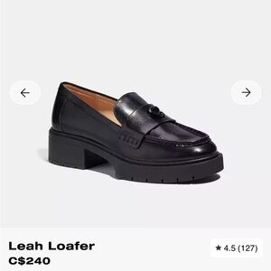 Coach Leah Loafer in Black Leather